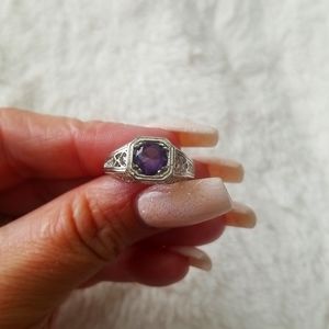 Amethyst sterling silver ring